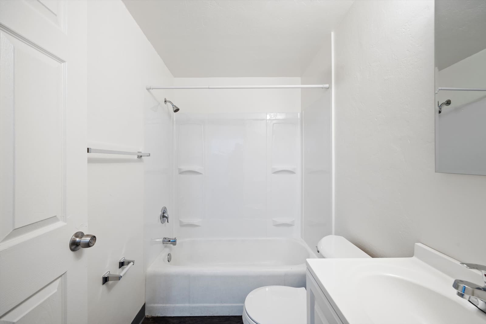 Updated bathroom in a renovated Moses Lake apartment unit